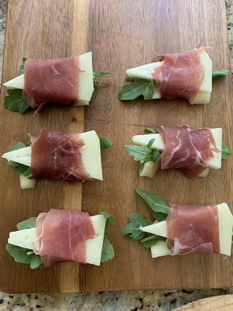 Manchego Apple wrapped up in Proscuitto