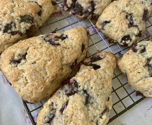 Quick and “Bursting with Blueberries” Scones