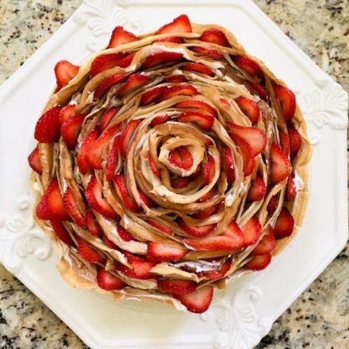 Strawberries & Cream Rollup Crepe Cake