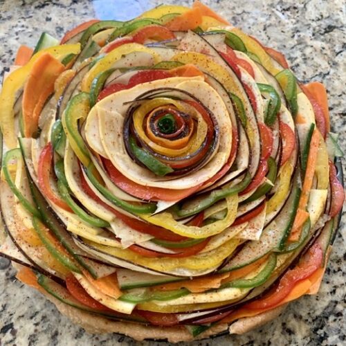 Colorful and Happy Veggie Blossom Tart