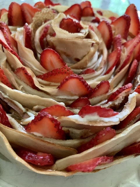 Strawberries & Cream Rollup Crepe