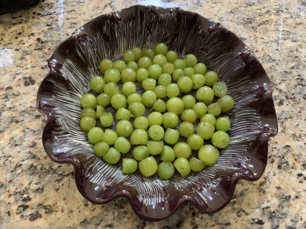 Making Grape Clafoutis in pan