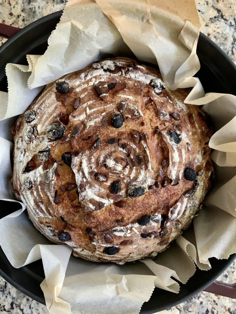 Easy No Knead Fruits and Nuts Artisan Bread