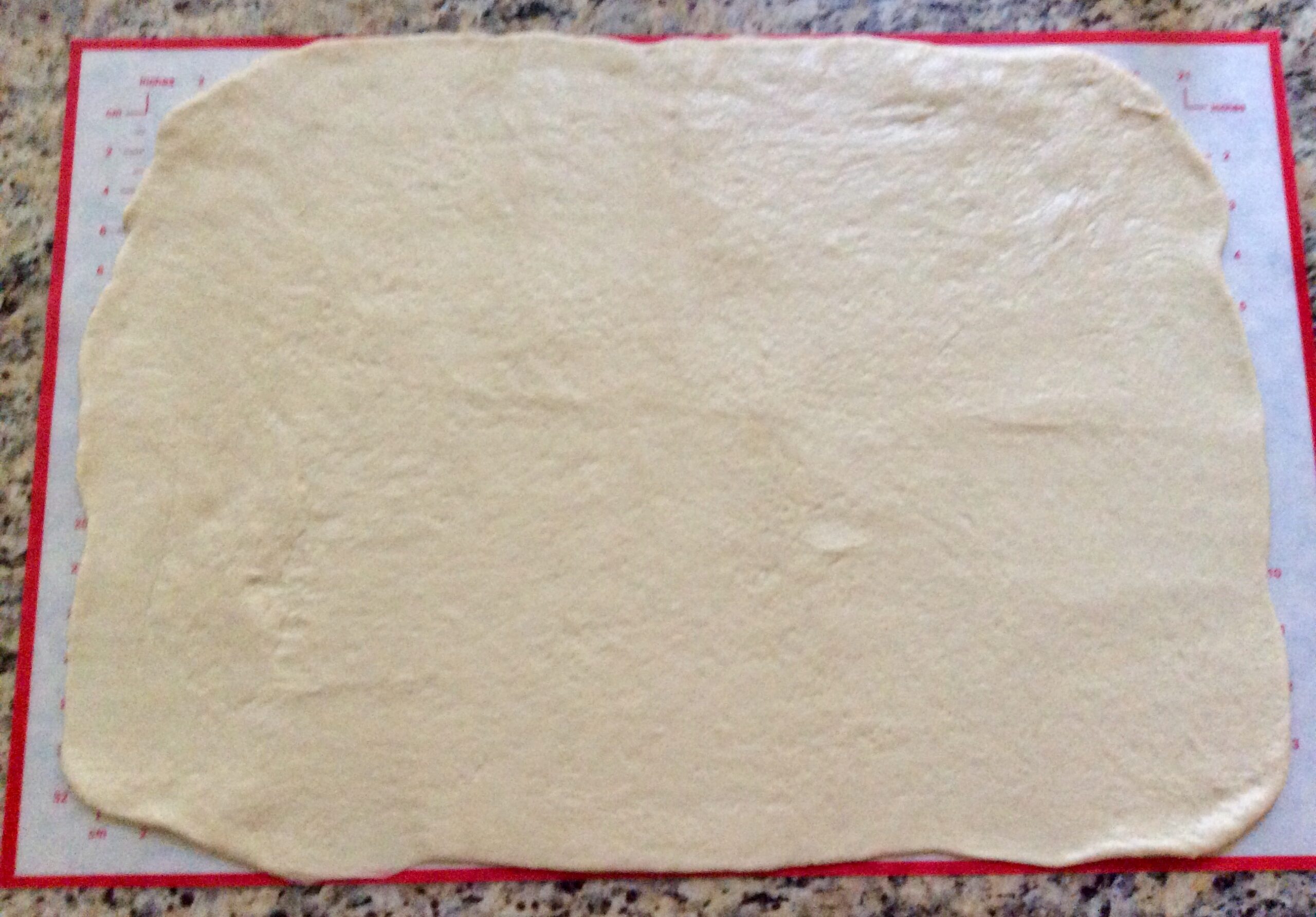 Roll out dough to a large rectangle