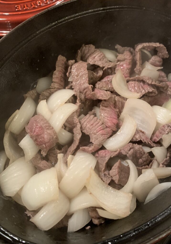 Cook meat till no longer pink