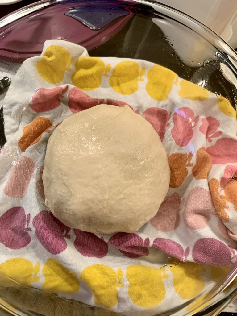 Transfer dough to lightly greased bowl