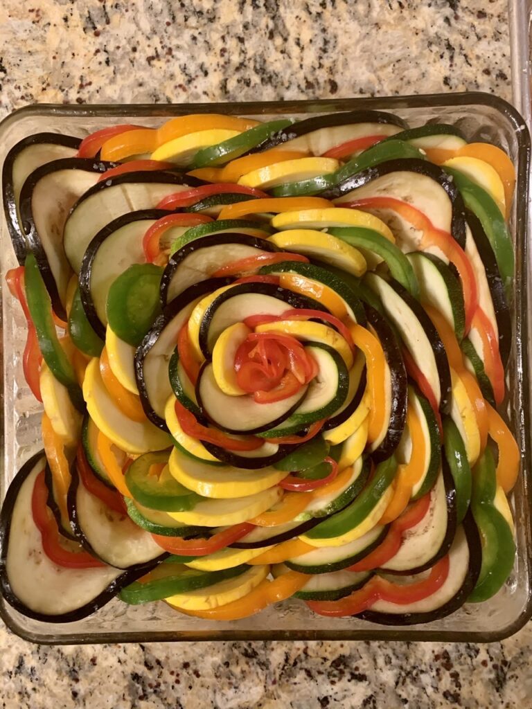 Sliced Vegetables for Colorful Veggies Ratatouille Casserole