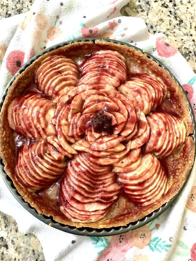 Fun French Apple Tart Brushed with mixed berries jam