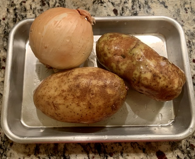 Potatoes and onion
