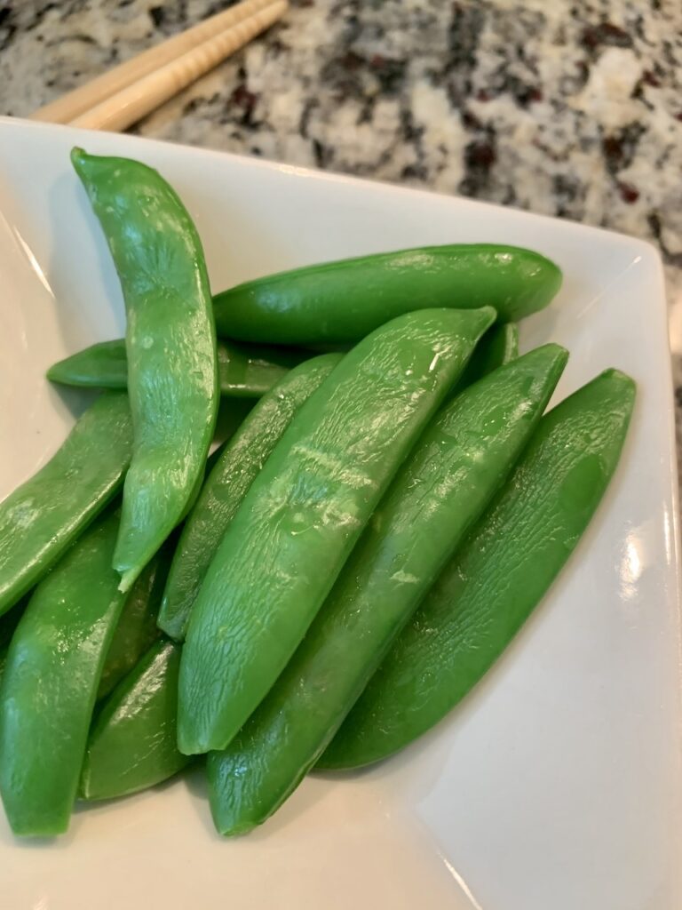 Lightly blanched peas