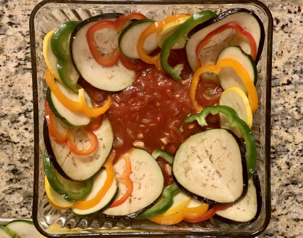 Sliced Vegetables for Colorful Veggies Ratatouille Casserole