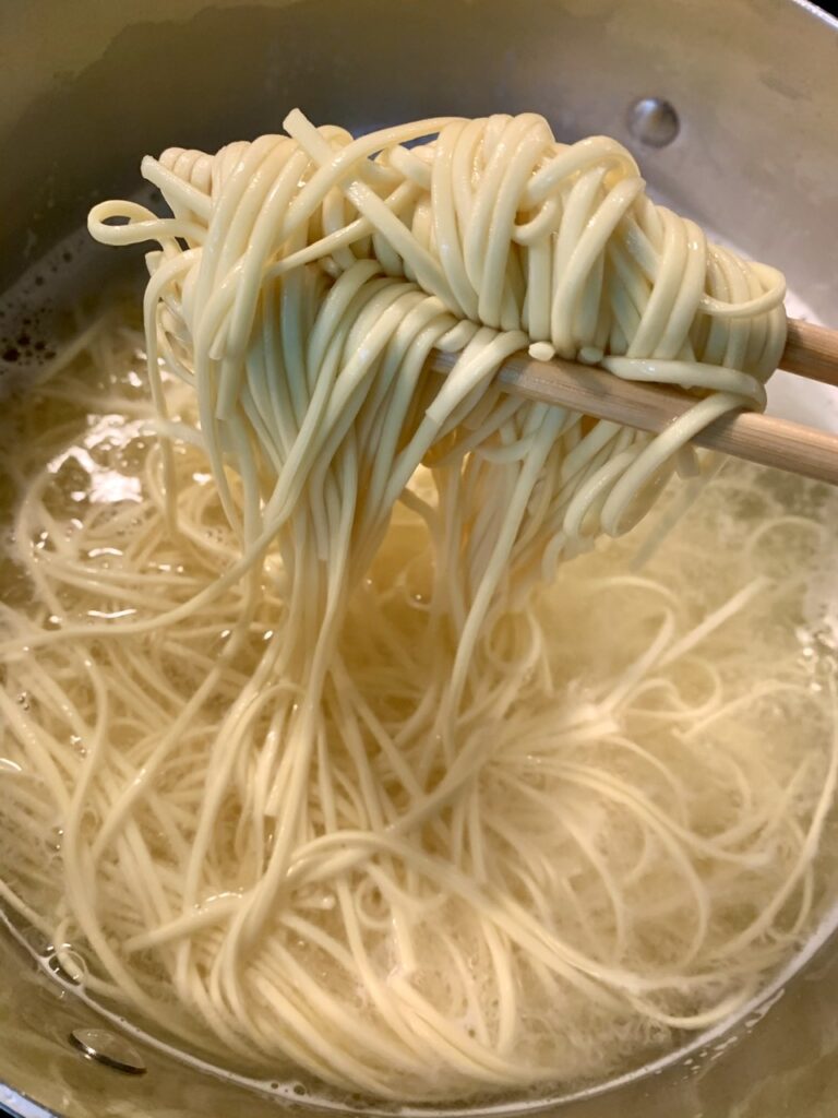 Precooking the noodles