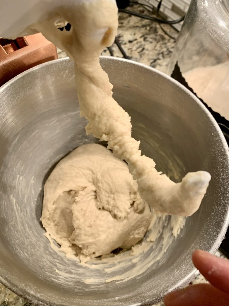 Making the dough for Cinnamon Rolls