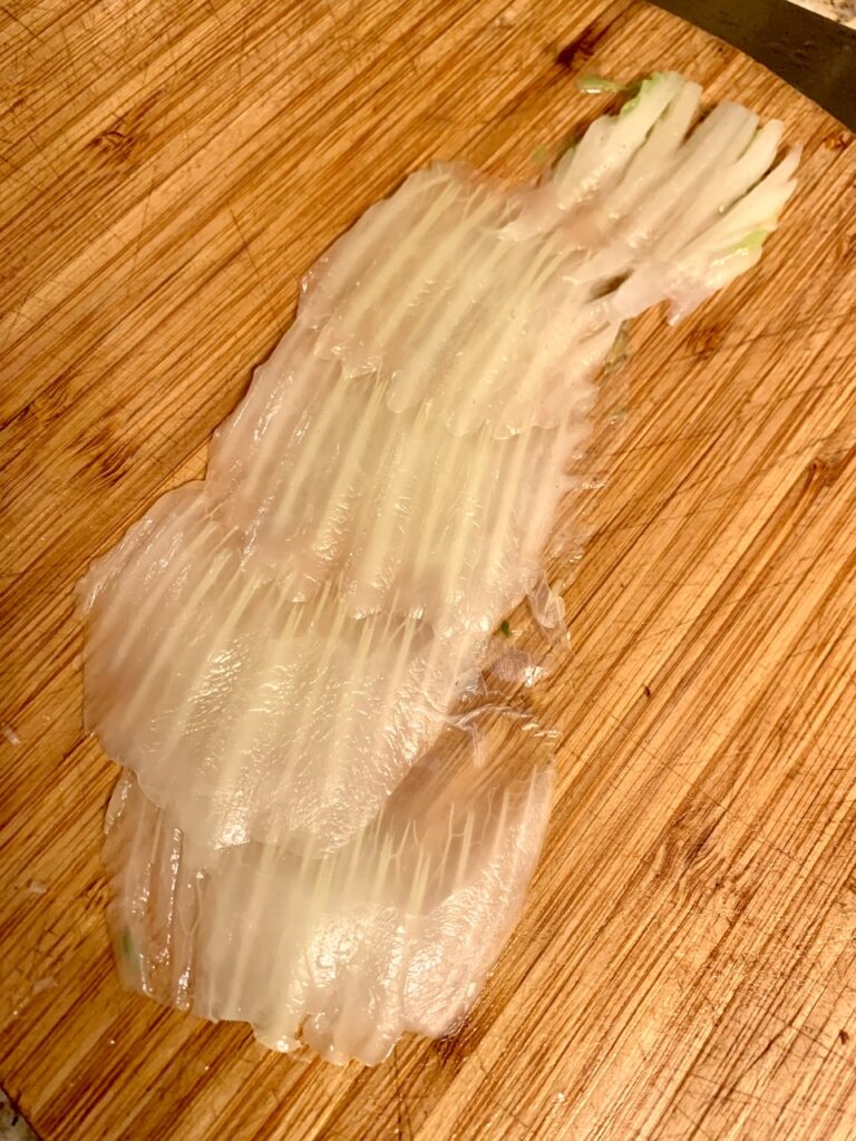 Slicing the cabbage