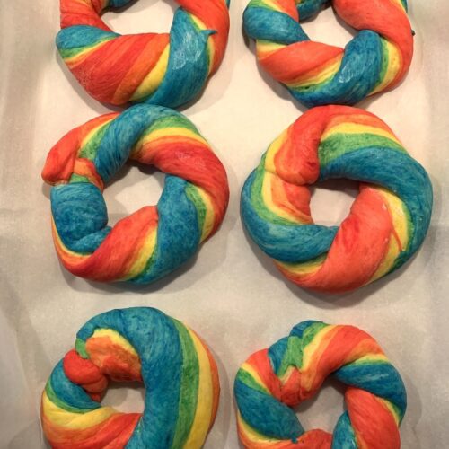 Colorful Rainbow Bagels