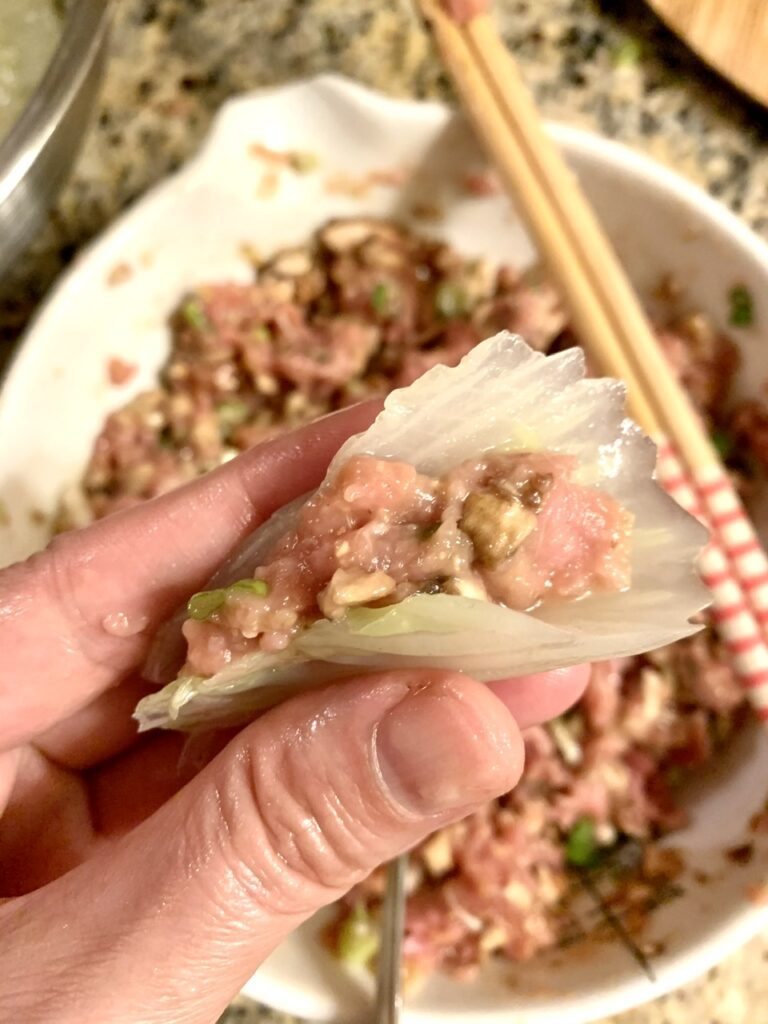 Making Pretty Stuffed Cabbage Leaves