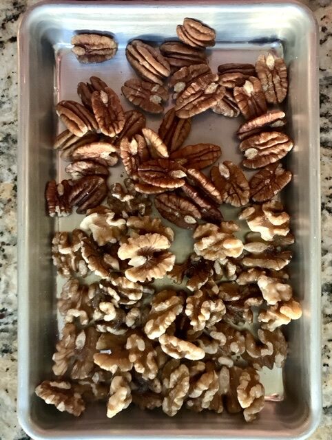 walnuts and pecans for Carrot & Cardamom Cake
