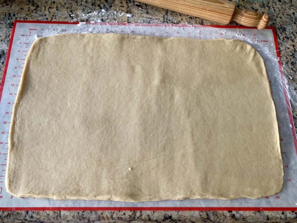 Shaping the dough for Sticky Braided Cinnamon Knots