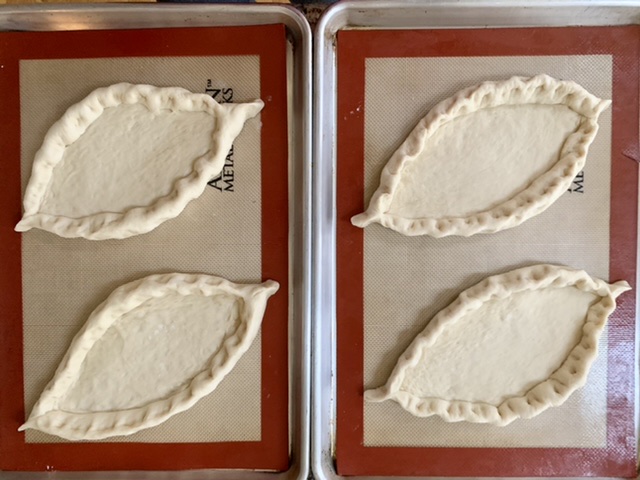 shaped khachapuri dough