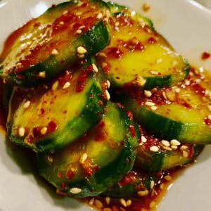Spicy Korean Marinated Cucumber Oi Muchim (Banchan)