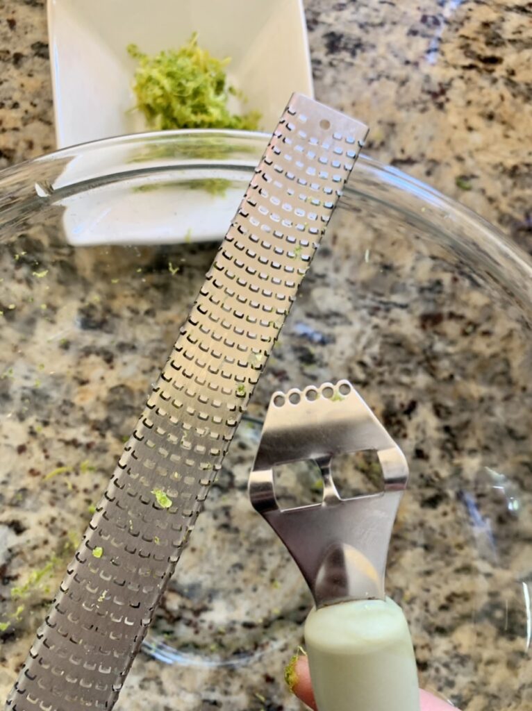 Using both types of grater to get different zest