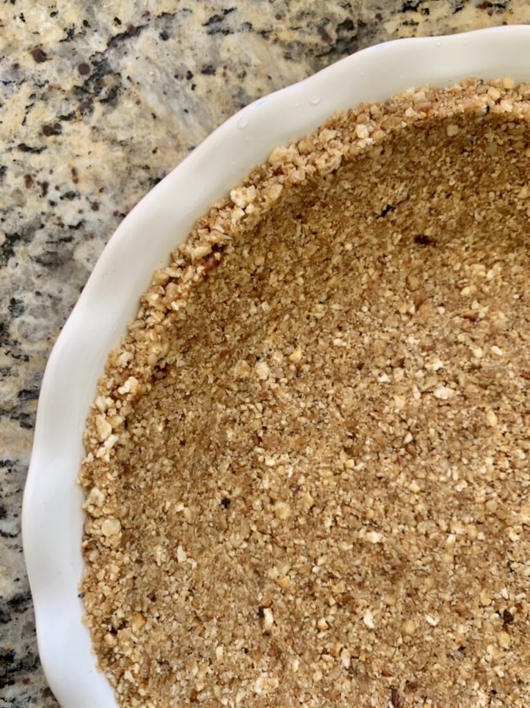 Making  nut crust for Key Lime Pie