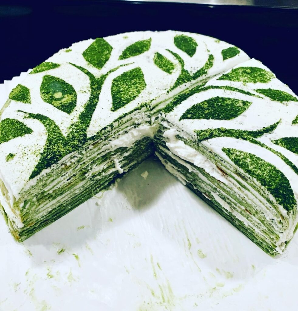 Matcha Mille Crepe Cake